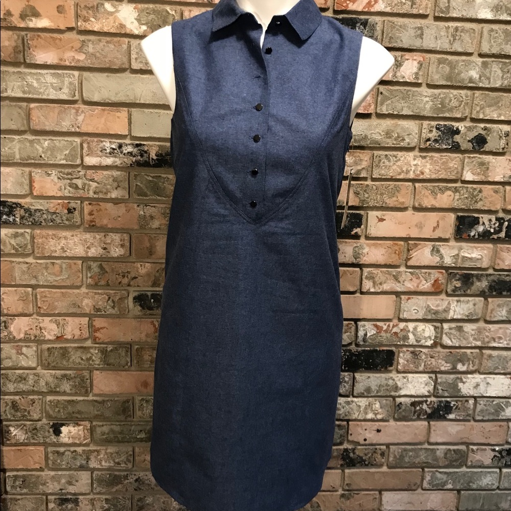 NWT Tahari Arthur S Levine Denim Blue Dress Sz 4 - Picture 1 of 8